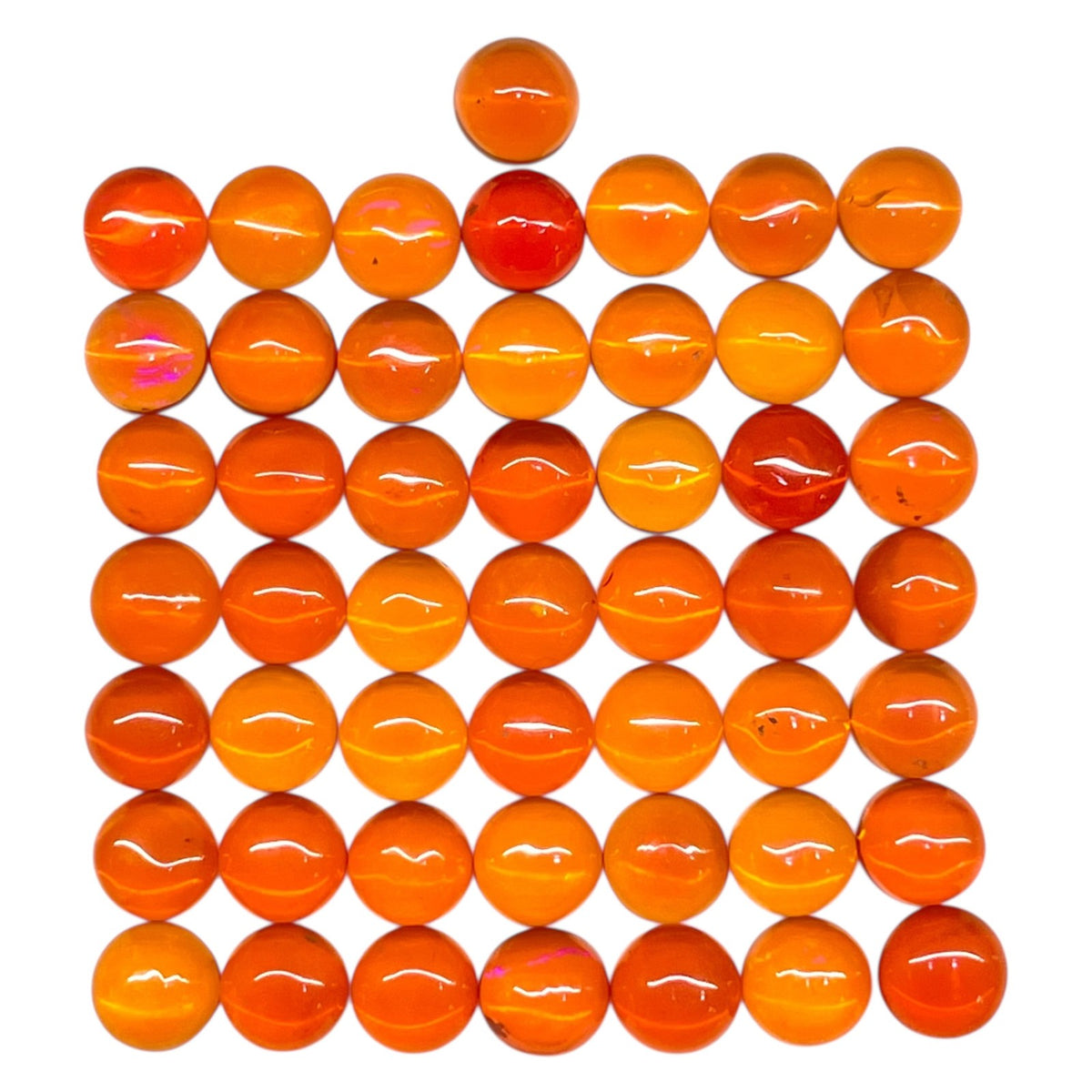 15 Cts 50 Pcs Natural Orange Opal 4.8mm Round Cabochon Loose Gemstones Lot