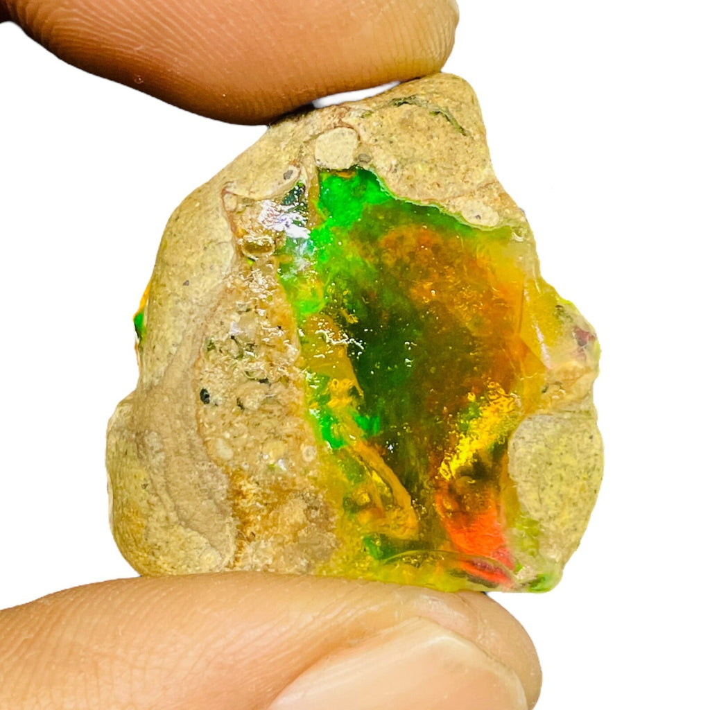 36.35 Cts Natural Ethiopian Opal Rough Flashy Huge Pendant Size Loose Gemstone