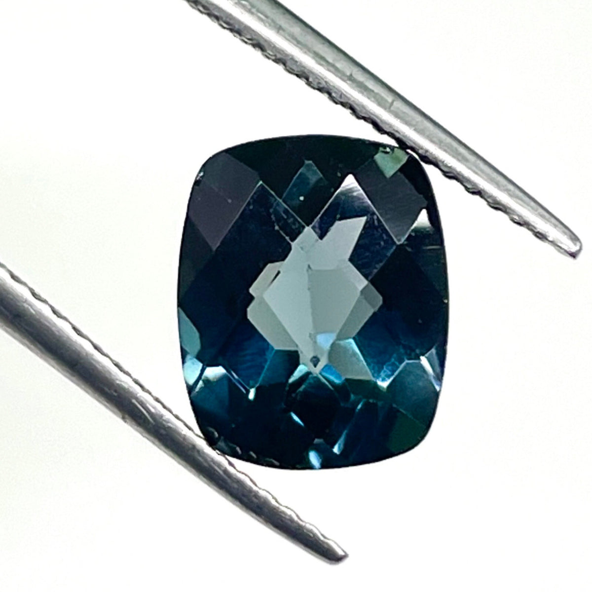 VVS Natural London Blue Topaz 10x8mm Cushion Checker Cut Dazzling Loose Gemstone