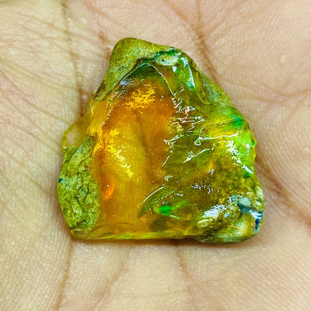 36.35 Cts Natural Ethiopian Opal Rough Flashy Huge Pendant Size Loose Gemstone