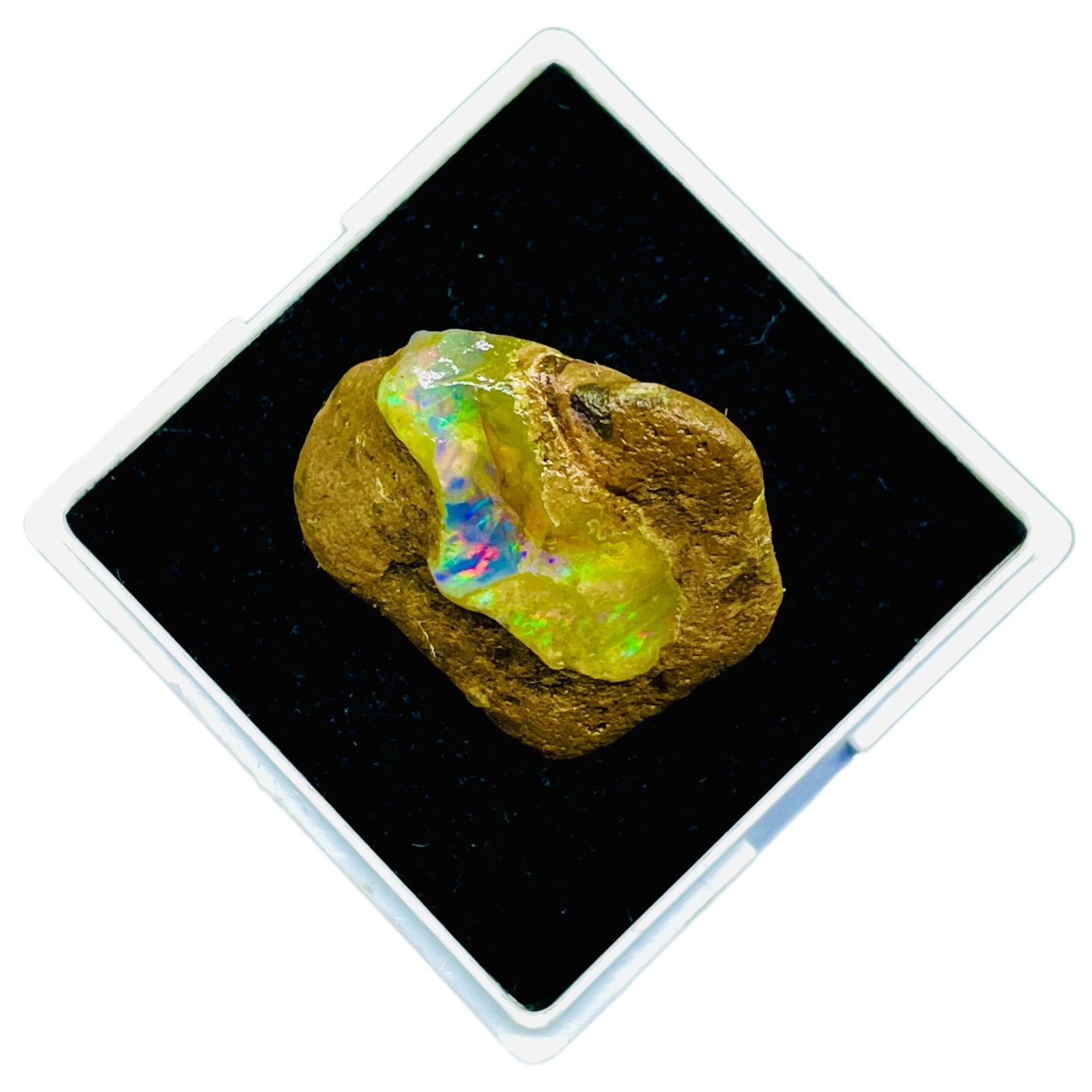 55.20 Cts Natural Ethiopian Opal Rough 32x29mm Huge Multi Fire Loose Gemstone