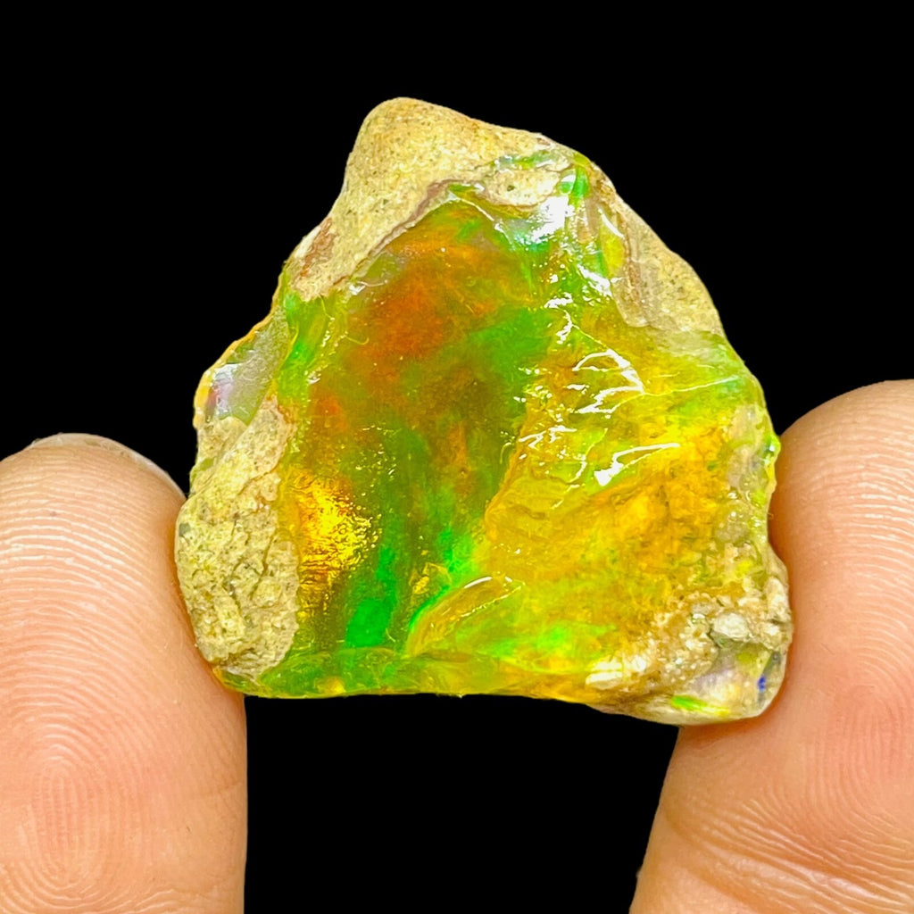 36.35 Cts Natural Ethiopian Opal Rough Flashy Huge Pendant Size Loose Gemstone