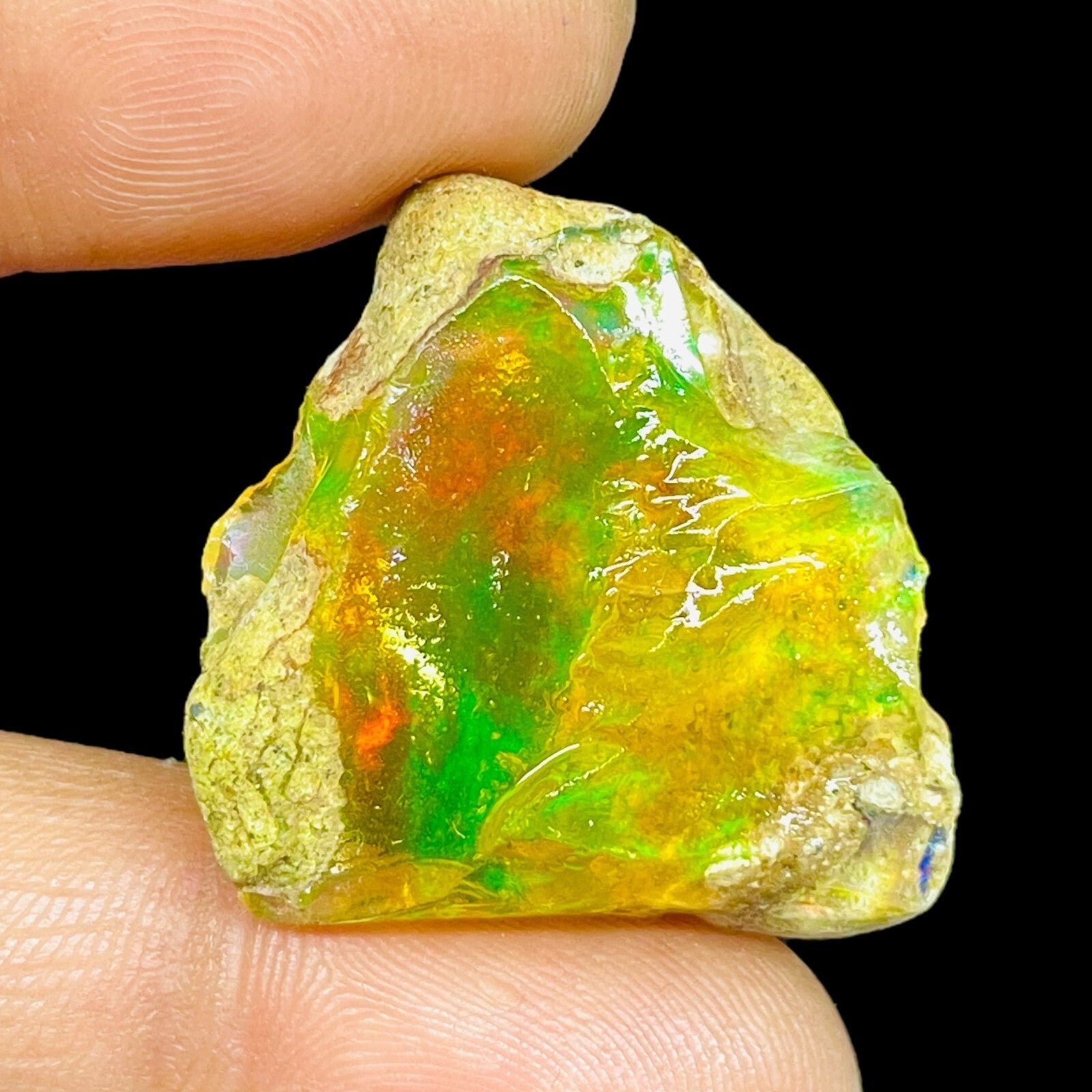 36.35 Cts Natural Ethiopian Opal Rough Flashy Huge Pendant Size Loose Gemstone