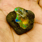 55.20 Cts Natural Ethiopian Opal Rough 32x29mm Huge Multi Fire Loose Gemstone