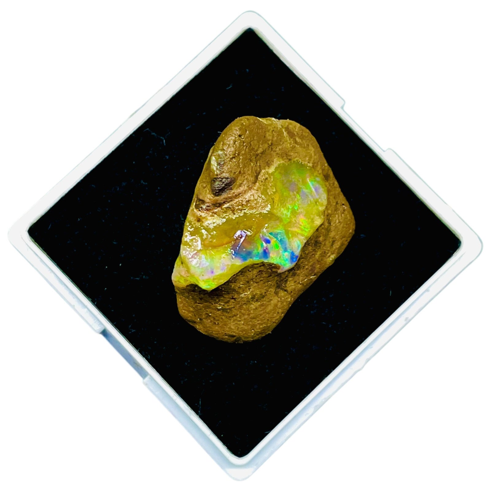 55.20 Cts Natural Ethiopian Opal Rough 32x29mm Huge Multi Fire Loose Gemstone