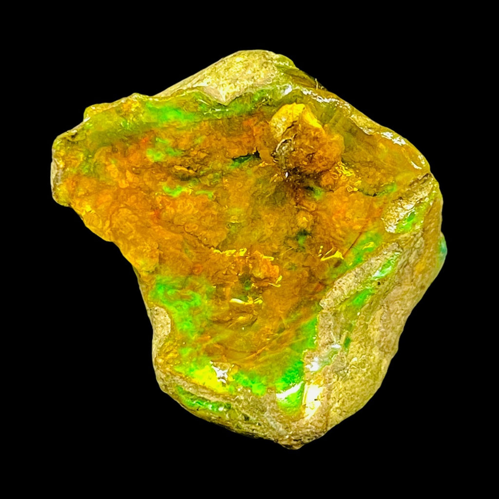 60.55 Cts Natural Ethiopian Opal Rough 31x23mm Huge Multi Fire Loose Gemstone