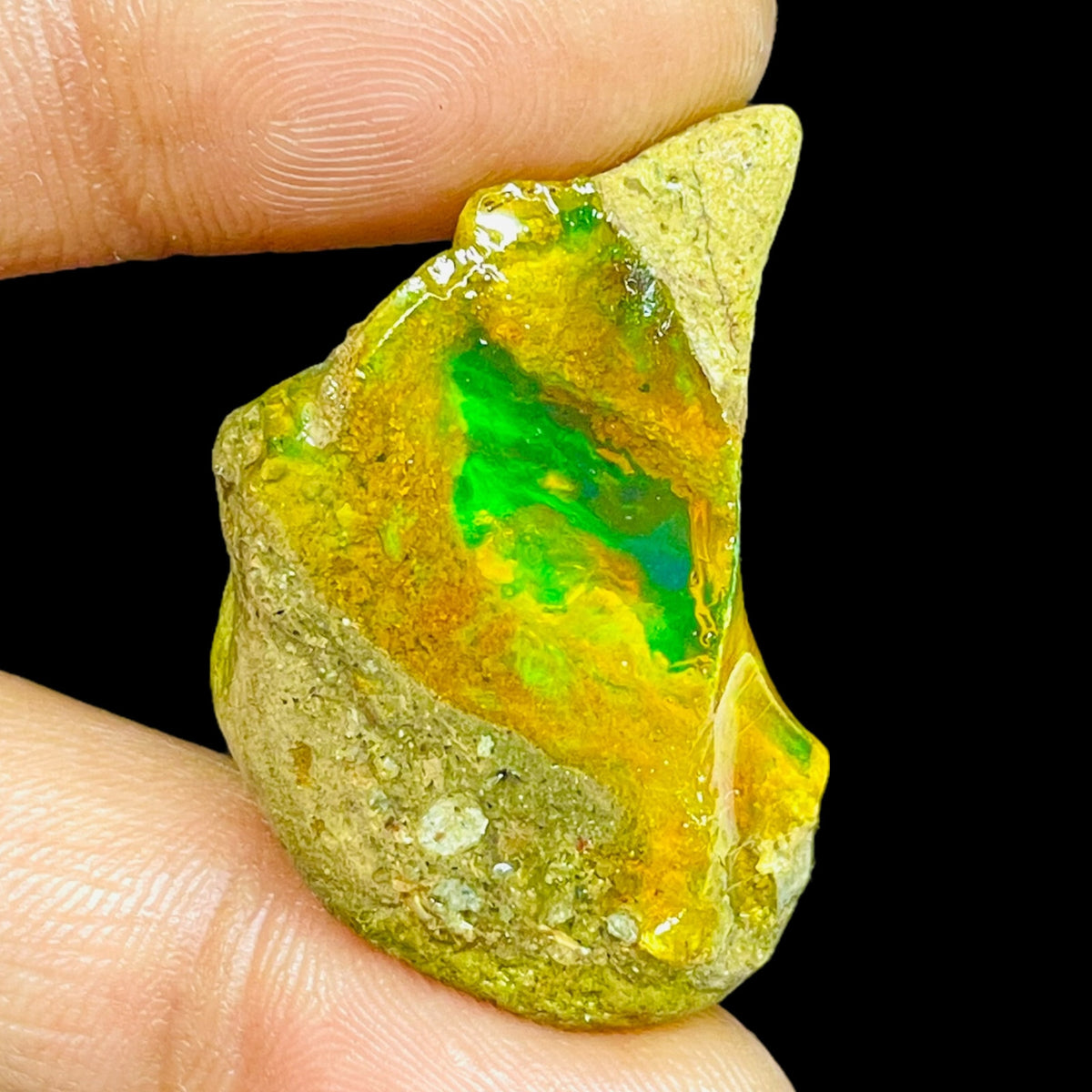 48.50 Cts Natural Ethiopian Opal Rough 34x20mm Huge Multi Fire Loose Gemstone