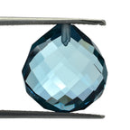 LONDON BLUE TOPAZ BRIOLETTE HEART (HALF DRILL) 14.00MM 12.79 Cts.