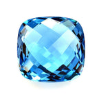 SWISS BLUE TOPAZ BRIOLETTE CUSHION 14MM 12.85 Cts.
