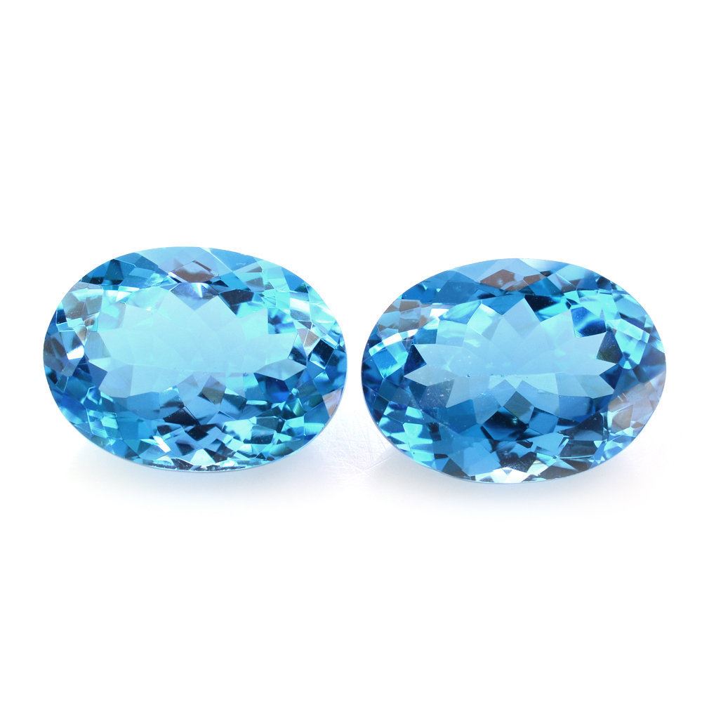 SWISS BLUE TOPAZ CUT OVAL (TOP) 16X12MM 11.87 Cts.