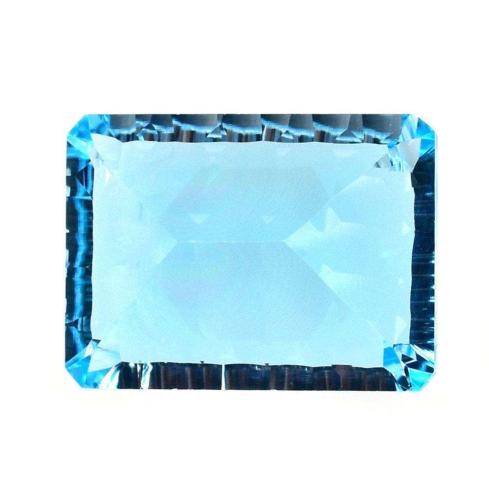 SWISS BLUE TOPAZ FANCY CUT OCTAGON (DES#41) CONCAVE SPENDOR CUT (BLUE/CLEAN) 16X12MM 13.60 Cts.